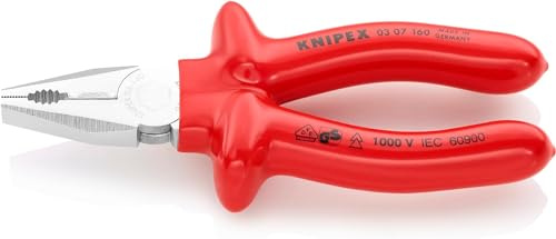 Knipex Kombinationstång förkromad, doppisolerat, VDE-testat 160 mm 03 07 160