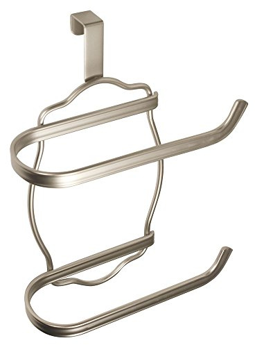iDesign York Lyra Steel Over-the-Tank Toilet Paper Storage Dispenser - 7 x 4 x 9.5, Satin