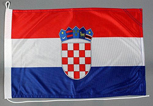 Buddel-Bini Bootsflagge Kroatien 30 x 45 cm in Profiqualität Flagge Motorradflagge