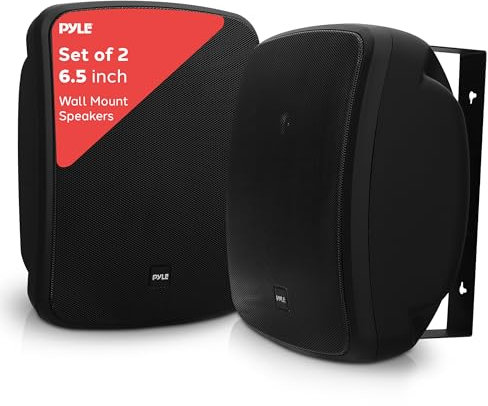 Pyle Altavoces Bluetooth, Inalambrico, Exteriores, Interiores, 6.5”, 2 vias, Resistentes a la Intemperie, Montaje Universal en Pared, Techo
