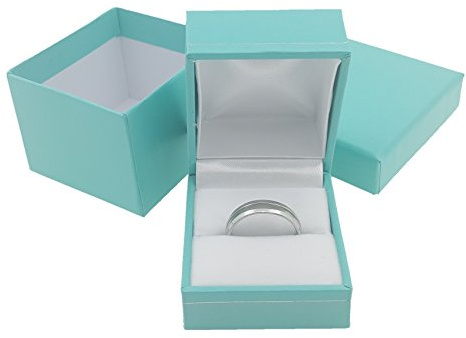 888 Display Ultra Elegant Blaugrün Blau jewelry box – Halskette/Armband/Ohrringe/Ringe, blau, 1 3/4 x 2 x 1 1/2 Ring
