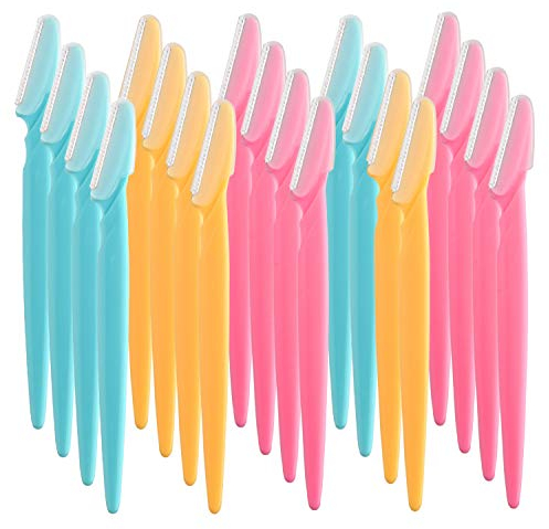 FEPITO 20 Stücke Damen Gesicht Rasierer Augenbraue Rasierer Former Rasierapparat für Damen und Männer Mehrzweck Peeling Gesicht Rasiermesser (20pcs)