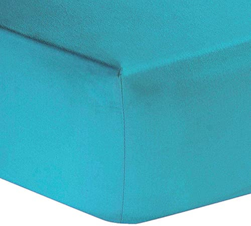 Deep Fitted Bed Sheets Easy-Care Non-Iron Percale 10'' / 25CM Fitted Sheet, Single - Teal…