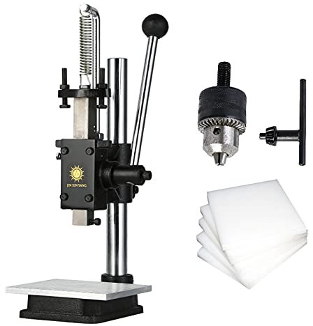 Pressa Manuale, Punzone Punzonatrice Manuale Desktop Occhiellatrice Pressa Idraulica con Mandrino e Scala Graduata per Pelle Ferramenta Artigianato Lavorazione Della Plastica