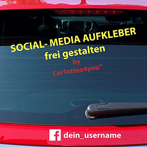 cartattoo4you® AP-02996 | Social Media WUNSCHTEXT Aufkleber mit Glyphe FB selbst gestalten Autoaufkleber Aufkleber Car Sticker Kleber Namen Buchstaben Schriftzug Spruch einzeilig Text