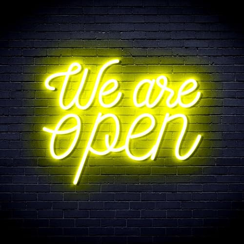We 're Open Flex Silikon-LED-Neonschild – Gelb – st16s33-fnu0424-y