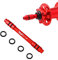 MUQZI Fahrrad Steckachse 12 mm Achse auf 9 mm Schnellspanner Bike Adapter, 142mm Haltbares Steckachsenadapter Reparatur Umrüstung für Mountainbike Fahrrad Hinterradnaben, rot