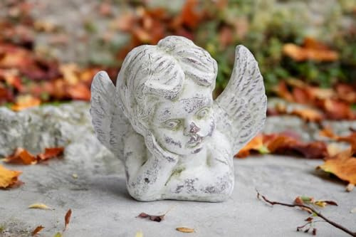 Dapo Deko-Engel Keramik für Innen und Außen Garten-Grab-Dekoration Außendeko Geschenk Figur Skulptur