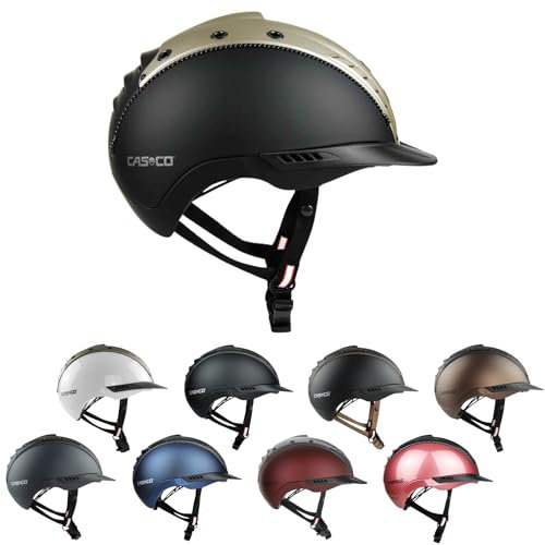 RL24 - Reithelm Mistrall-2 Edition von Casco inkl. Helmbox | Reitkappe Damen, Herren & Kinder | optimale Belüftung & ergonomisch Perfekter Sitz | Reiterhelm Schwarz/Olive in Größe S-M (55-57cm)