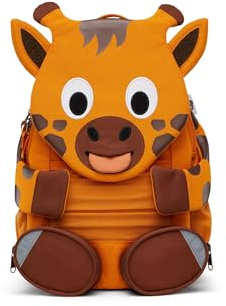 Affenzahn Grand Ami Sac à dos ergonomique et ludique pour enfants de 3 à 5 ans, fonctionnel avec 8L de capacité Girafe - Orange