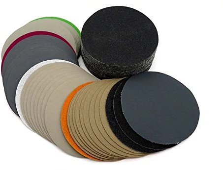 SHENGANG 50 Uds 4 pulgadas 100mm papel de lija resistente al agua 60 a 10000 grano gancho bucle disco de lijado de carburo de silicio húmedo seco para pulido, 2000
