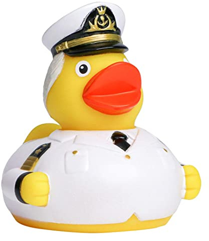 Schnabels Quietsche-Ente Kapitän - Geschenk für Geburt Geburtstag Namenstag Kinder Baby Freund-in Mädchen Junge - Spielzeug Bade-Ente Badewanne Deko