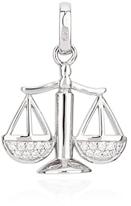 NKlaus Kettenanhänger Sternzeichen 925 Silber Zirkonia Weiß Horoskop Zodiak