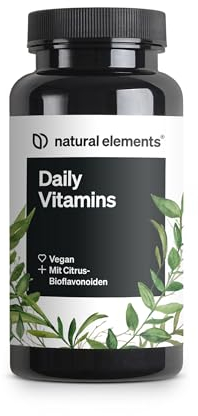 Daily Vitamins – 120 capsule – tutte le preziose vitamine A-K – perfette per sportivi – vegano, ad alto dosaggio, senza additivi inutili – prodotto e testato in laboratorio in Germania
