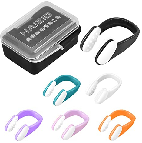 CAMEIRGOU Nasenklammer Zum Schwimmen 6 Stück wasserdichte Nasenklammer Silikon Nasenclip Schwimmen Nase Clip Mit Aufbewahrungsbox Schwimmen Nase Plug Schwimmen Nasenschutz Für Erwachsene Und Kinder