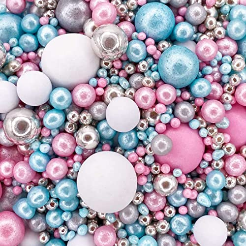 Twist Ingredients - Pearls Mix - Twinkle Unicorn - Cake Topper Sprinkles - 1kg Edible Shimmer Ball Cupcake Decorations - Perfect for Weddings, Christenings & Parties