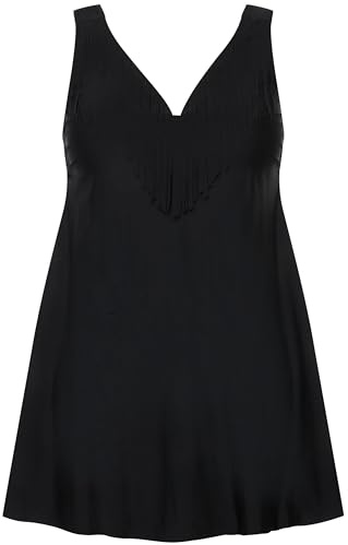 Ulla Popken Femme Grandes Tailles Robe de Bain à Bonnets Souples, Armatures et décolleté en Forme de cœur. Matière recyclée. 820921