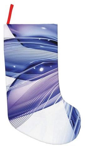 ROOZEE Weihnachtsstrümpfe, abstrakte Blumen, 45,7 cm, festliche Dekoration und ideale Tasche, Blau