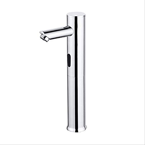 HDNSYNE Bathroom Automatic Infrared Sensor Sink Faucet Touchless Basin Water Tap DC 6V Battery Water Saving Cold and Hot Water Mixer Tap