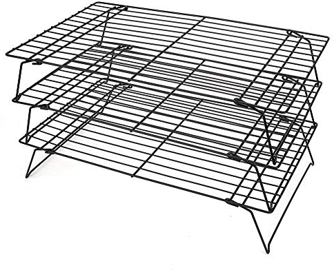 Ejoyous 3 Tier Non Stick Cake Cooling Tray Stackable Folding Baking Rack for Biscuits Bread Kitchen Pastry Making (40 * 25 * 9CM)