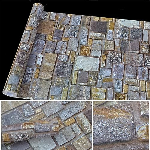 Generic Brick Sticker Papier Peint Adhésif Décapant Pour Mur Chambre Cuisine 17,7 X 393,7 Pouces/Gris/45 * 1000Cm