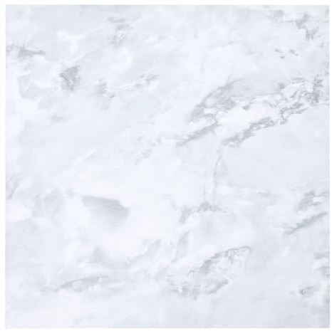 INMOZATA 24Pcs/5m² Peel and Stick Floor Tiles 18 x 18 White Marble Effect Vinyl Flooring Floor Tiles Self Adhesive Waterproof Vinyl Floor Tiles for Bathroom Kitchen Living Room Bathroom (White Grey)