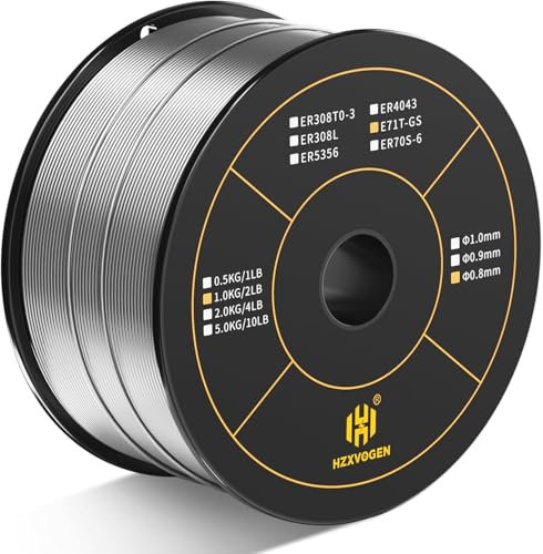 HZXVOGEN Flussmittelkern 0.8MM Schweißdraht Gasless Mig Wire Gasless Flux Cored Mig Wire E71T-GS