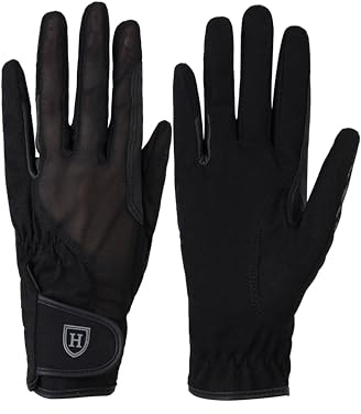 Harrison Howard Women’s Horse Riding Mesh Gloves Comfortable Grip for Gardening, Running or Cycling Lightweight Gloves Black S