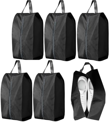 Travel Shoe Bags, 5PCS Shoe Bags for Travel, L Size Shoes Storage Bag, Unisex Shoe Pouch for Travel or Home Storage(Black)