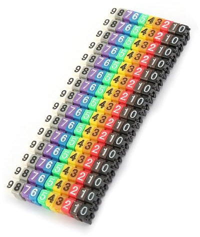 Kabelmarkierungen, Kabelbeschrifter mit Clip-On-Design, Kabelnummernetikett, Bunte Kabelmarkierung für Büro und Zuhause (150 Stück -1,5 mm, 1,5 quadratisch)