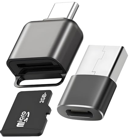 Oblinple Micro SD Card Reader, TF Card Reader with USB C to USB Adapter, Type C Memory Card Reader, Adaptor OTG for Laptops MacBook Galaxy Phones Android