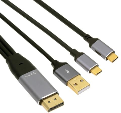 cablecc Câble DisplayPort 4K vers USB-C Type-C pour écran Tactile HDTV 4K mâle pour écran d'ordinateur Portable (2,0 m)
