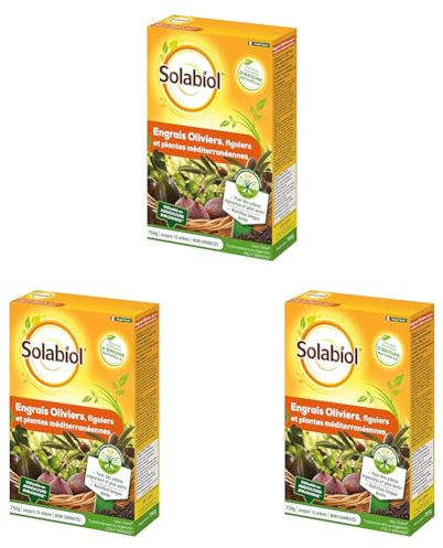 SOLABIOL Engrais Oliviers Et Figuiers - 750 G - Utilisable en Agriculture Biologique SOLIVY750, Marron (Lot de 3)
