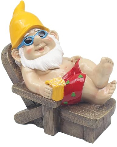 Lesser & Pavey Naughty Gnome Sunbather 8 Gnomes Behaving Badly Figurines Statues For Home Decor | Ideal Ornaments Friendship Gifts For Women & Men | Lovely Table Centerpiece & Living Room Accessories