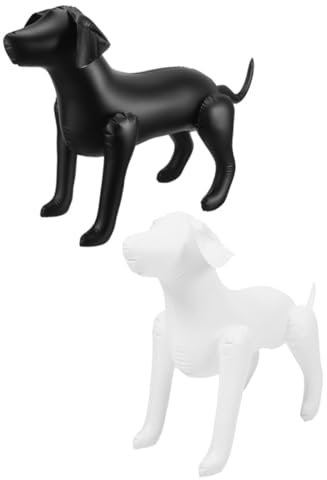 Garneck 2 Stück Hunde Mannequin PVC Stehend Ausstellungsmodell Für Hundebekleidung Schwarz Weiß Tiergeschäft Präsentationsständer