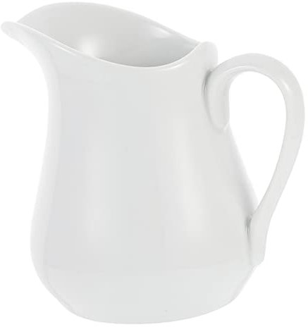 PartyKindom Jarra de Leche de Cerámica de 450ml, Jarra de Crema para Servir Salsa y Ketchup, Cerámica Resistente para Restaurantes y Hogar