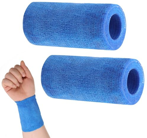 Kühlbandage Selbsthaftende 2 Stück Selbstklebender Verband Elastische Kühlverband Athletisches Muskelband für Schmerzen und Schwellungen 7,5cm x 4,5m