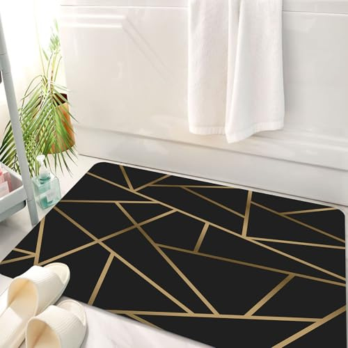 HKPOEQ Tapis Salle de Bain Antidérapant,Moelleux en Microfibre,Absorbant l'eau,Lavable en Machine,pour Douche,Toile d'araignée dorée - Vecteur,50x80 cm