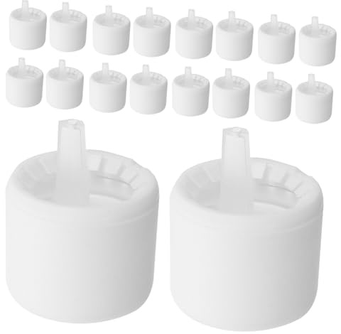 FRCOLOR 20pièces Bouchons Compte-gouttes Pour Huiles Essentielles Couvercles Hermétiques Pour Flacons De Cosmétiques Blanc Mat Lot De Bouchons De Remplacement