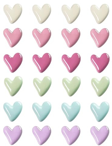 DUINIU Magneti da Frigorifero da 24 Pezzi, Magneti A Forma di Amore, Fibbie Magnetiche Decorative Colorate, Magneti per Armadi per Lavagna Bianca, Magneti per Ufficio in Classe.