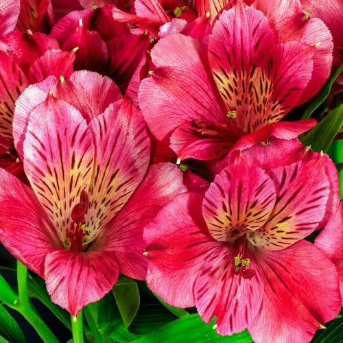 Alstroemeria Cherry - Lirio Peruano Premium en Maceta de 2L. Flor de corte perenne resistente, ideal para bordes. Planta de jardín de vibrante color rojo cereza.