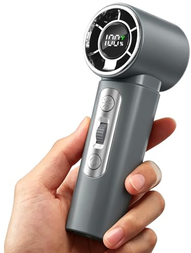 Nexpho Ventilatore Portatile a Mano 3000mAh, Mini Ventilatore USB Ricaricabile con 100 Velocità, Luce LED Integrata, Ventilatore Compatto per Estate, Viaggio, Outdoor e Uso Quotidiano