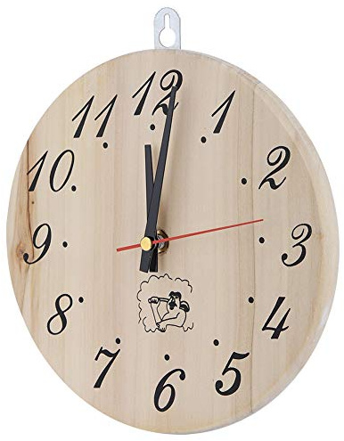 Dilwe Horloge de Sauna, Minuterie en Bois, Accessoire élégant pour la Décoration de la Salle de Sauna, 20 Cm, Non Toxique, Résistante à la Chaleur