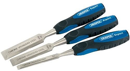 Draper 45865 Soft Grip Chisel Set, 3 Pieces , Blue