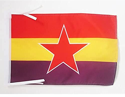 AZ FLAG Bandera España Republica Popular 45x30 cm Poliéster 100D Cuerdas | Uso interior y exterior Enseña española costuras dobles y bordes reforzados