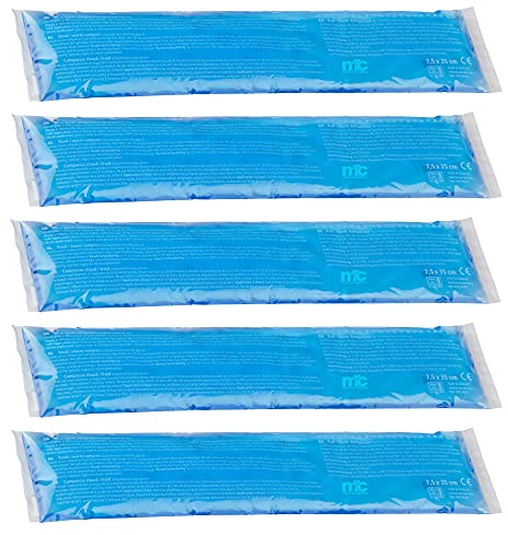 Medicalcorner24 Kalt Warm Kompresse, Gel, Mikrowellen geeignet, 7,5 x 35 cm, 5 Stück