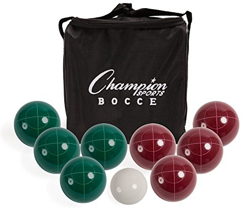 Champion Sports Bocce Ball Set: Tournament Series Classic Family, Party and Lawn Game