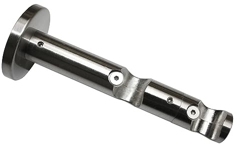 GARDINIA Doppel-Kombiträger 2-Lauf offen für Ø 16 mm edelstahl-optik 7,5/5 cm, Metall, 7.5/5
