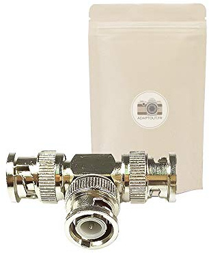 Adaptateur BNC T 3 Prise Male coaxial Doubleur Splitter Y Diviseur connecteur s Video Composite et SDI ADAPTOUT Marque FRANÇAISE