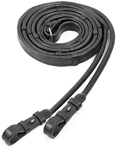 SCHOCKEMÖHLE Trensenzügel mit Zaumhaken rundgenäht, Beschläge:Edelstahl, Schockemöhle:schwarz